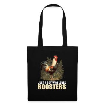 Rooster Hähne Hahn - Stoffbeutel - Schwarz - Vorne