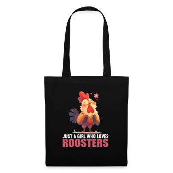 Rooster Hähne Hahn - Stoffbeutel - Schwarz - Vorne