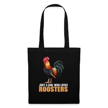 Rooster Hähne Hahn - Stoffbeutel - Schwarz - Vorne