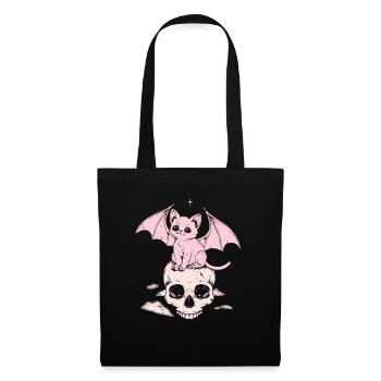 Kawaii Chat Pastel Goth Mignon Effrayant - Sac en tissu - noir - Devant