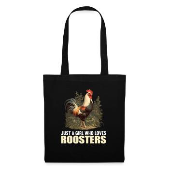 Rooster Hähne Hahn - Stoffbeutel - Schwarz - Vorne