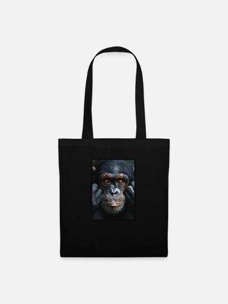 Chimpanzee Schimpansen Schimpanse - Stoffbeutel - Schwarz