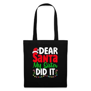Cher Père Noël, ma sœur l’a fait Noël Naugthy - Sac en tissu - noir - Devant