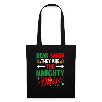 Cher Père Noël, ce sont les vilains ! Li de Noël - Sac en tissu - noir - Devant