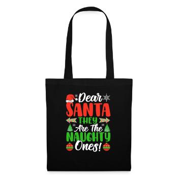 Cher Père Noël, ce sont les vilains ! Liste Noël - Sac en tissu - noir - Devant