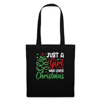 Just A Girl Who Loves Christmas Sister Holiday - Stoffbeutel - Schwarz - Vorne