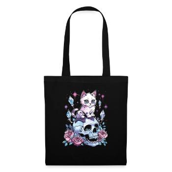 Kawaii Cat Pastel Goth Cute Anime - Tote Bag - black - Front