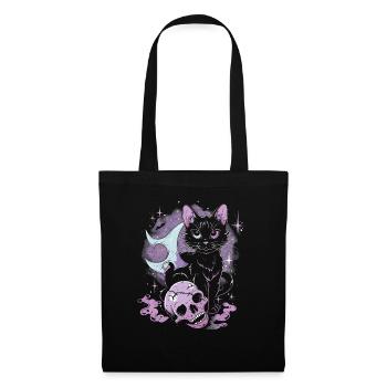 Kawaii Cat Pastel Goth Teuflisch - Stoffbeutel - Schwarz - Vorne