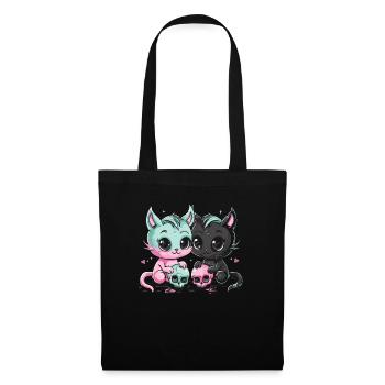 Kawaii Cat Pastel Goth Devilish - Tote Bag - black - Front