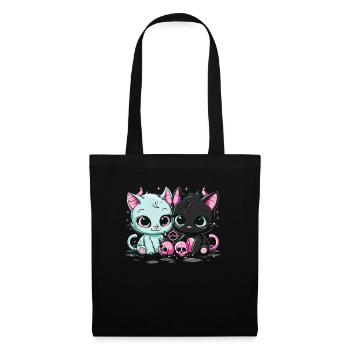 Kawaii Cat Pastel Goth Devilish - Tote Bag - black - Front