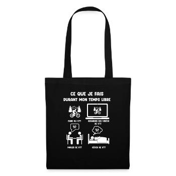 temps libre VTT humour drôle - Sac en tissu - noir - Devant