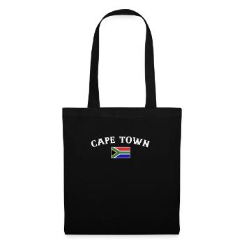 Cape Town Südafrika Südafrikanische Flagge - Stoffbeutel - Schwarz - Vorne
