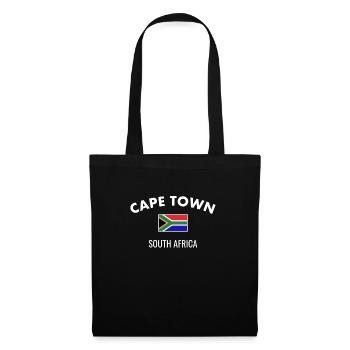 Cape Town Südafrika Südafrikanische Flagge - Stoffbeutel - Schwarz - Vorne