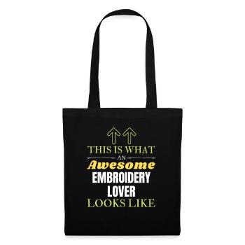 Voici à quoi ressemble un amateur de broderie génial - Sac en tissu - noir - Devant