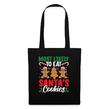 Le plus susceptible de manger des biscuits de Noël du Père Noël Naugh - Sac en tissu - noir - Devant