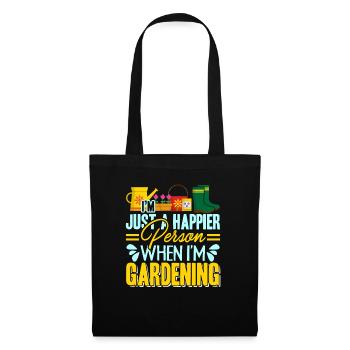Gardening Happier When I am Gardening - Tote Bag - black - Front