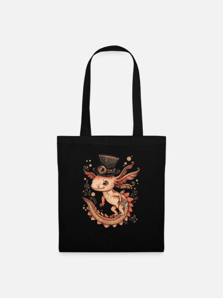 Steampunk Axolotl - Stoffbeutel - Schwarz