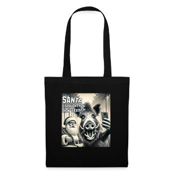 Chats Selfie Père Noël - Sac en tissu - noir - Devant