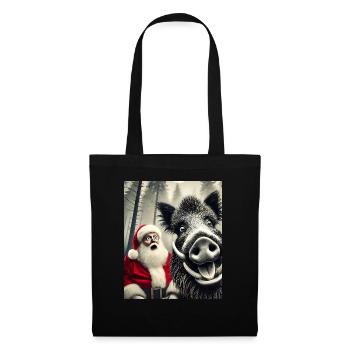 Chats Selfie Père Noël - Sac en tissu - noir - Devant