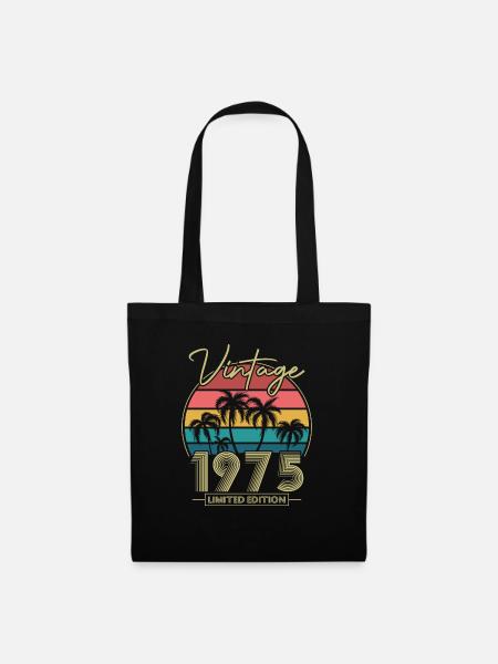 Vintage 1975 Vintage Retro Geburtstagsgeschenk - Stoffbeutel - Schwarz