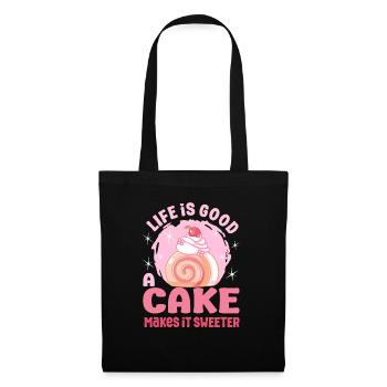Pastry Lover Cake Makes It Sweeter Cute Gift - Stoffbeutel - Schwarz - Vorne