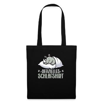 Official Sleeping Shirt Rhinoceros Late Riser - Tote Bag - black - Front