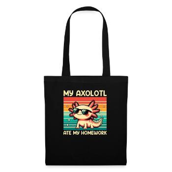 Axolotl Süßer Amphibien -Haustierliebhaber Otaku - Stoffbeutel - Schwarz - Vorne