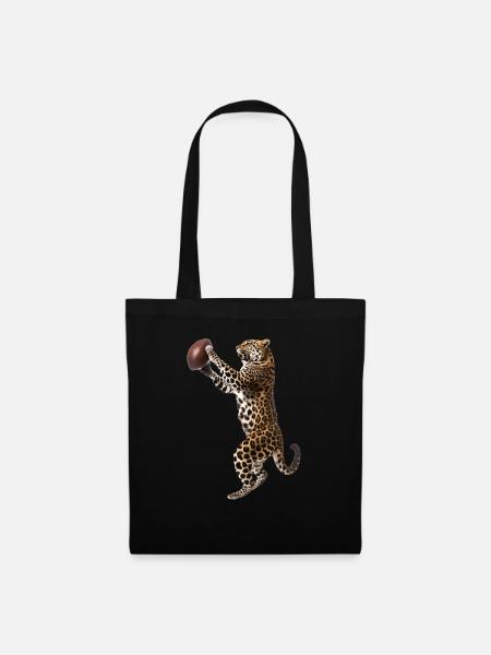 Leoparden Fußball - Stoffbeutel - Schwarz