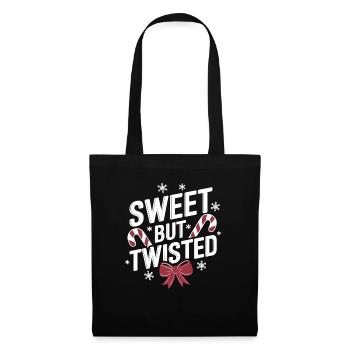 Candy Cane Sweet But Twisted Funny Christmas Xmas - Stoffbeutel - Schwarz - Vorne