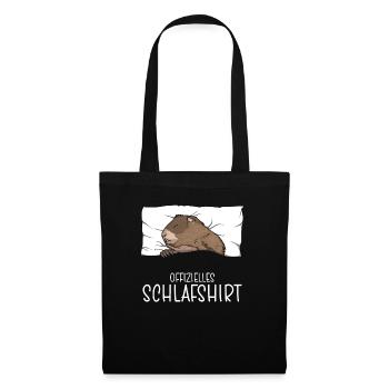 Chemise de nuit officielle Pyjama marmotte - Sac en tissu - noir - Devant