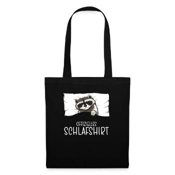Official Sleeping Shirt Raccoon Pajamas - Tote Bag - black - Front