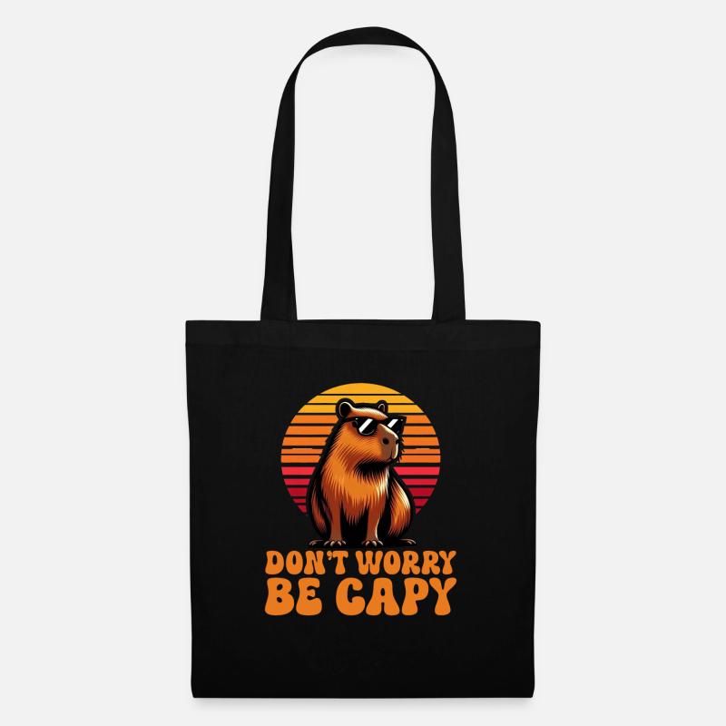 Mach Dir Keine Sorgen, Sei Capy Süße Capybara - Stoffbeutel - Schwarz
