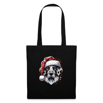 Polygon Art - Dalmatian Dog Santa Hat - Tote Bag - black - Front