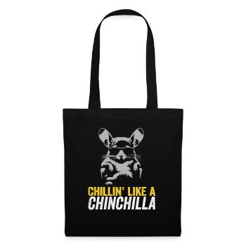 Chillin’ wie ein Chinchilla Lustiges Relax-Design - Stoffbeutel - Schwarz - Vorne