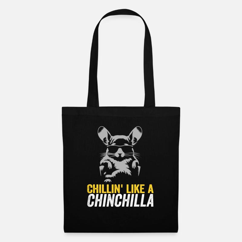 Chillin’ wie ein Chinchilla Lustiges Relax-Design - Stoffbeutel - Schwarz