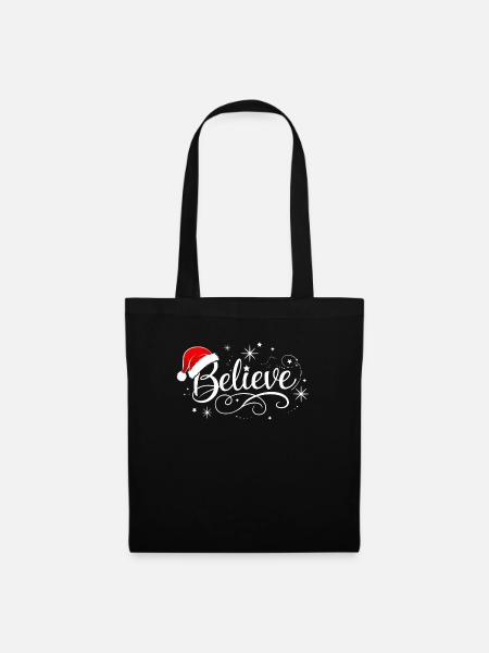 Believe in Santa Claus, Funny Christmas Merry Xmas - Stoffbeutel - Schwarz