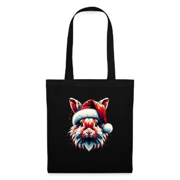Polygon Art Bunny Santa Hat Original - Tote Bag - black - Front