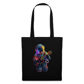 Ukulélé astronaute - Sac en tissu - noir - Devant
