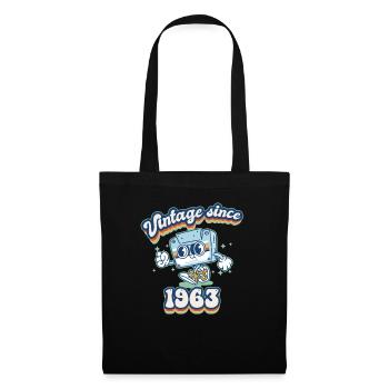 Jahrgang seit 1963 Klassisch Retro 62. Geburtstag - Stoffbeutel - Schwarz - Vorne
