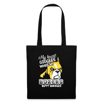 My Heart Giggles When My Boxers Butt Wiggles - Tote Bag - black - Front