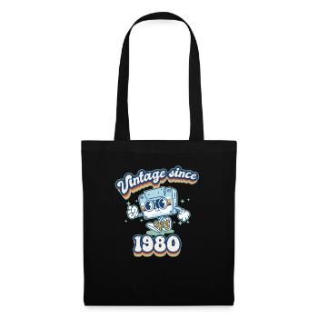 Vintage Depuis 1980 Classique 45ème Anniversaire Rétro - Sac en tissu - noir - Devant