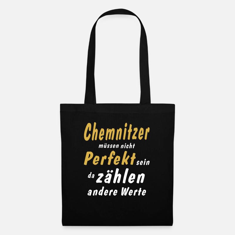 Chemnitzer müssen nicht Perfekt sein - Stoffbeutel - Schwarz