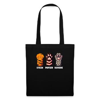 Cat Stone Paper Scissors Paw Game Funny - Tote Bag - black - Front