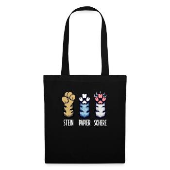 Cat Stone Paper Scissors Paw Game Funny - Tote Bag - black - Front