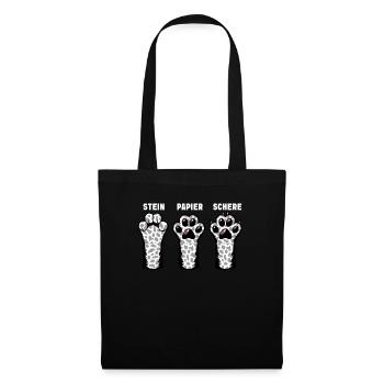 Cat Stone Paper Scissors Paw Game Funny - Tote Bag - black - Front