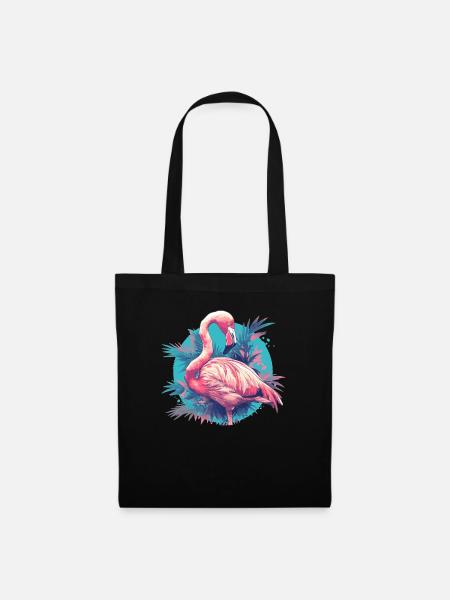 Flamingos Flamingo - Stoffbeutel - Schwarz
