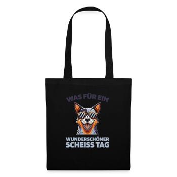 Australischer Rinderhund - Stoffbeutel - Schwarz - Vorne