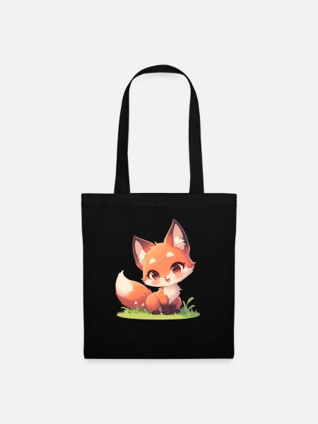 Füchse Fuchs - Stoffbeutel - Schwarz