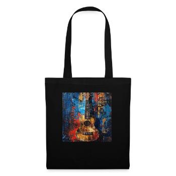 Ukulélé - Sac en tissu - noir - Devant