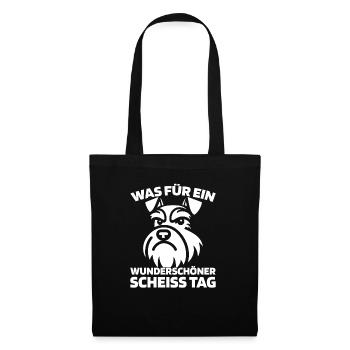 Chien Schnauzer, s’il vous plaît, gardez la bouche fermée - Sac en tissu - noir - Devant
